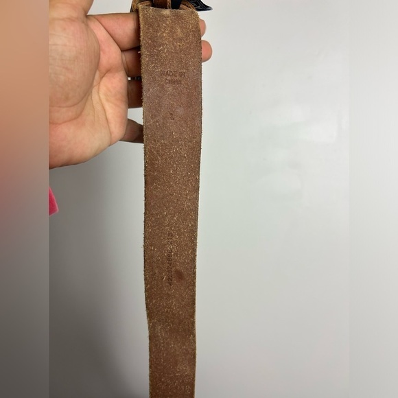 American Living Genuine Brown leather Buckle Belt Size L WOMENS unisex - Picture 8 of 12